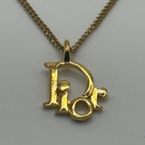 DIOR GOLD WORD LOGO NECKLACE