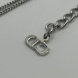 DIOR SILVER WORD LOGO NECKLACE