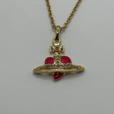 VIVIENNE WESTWOOD GOLD DIAMANTE HEART NECKLACE