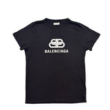 BALENCIAGA BB LOGO PRINT WOMENS BLACK TEE