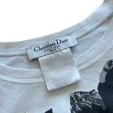 DIOR BLACK FLORAL WHITE TEE