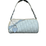 DIOR WHITE TROTTER CYLINDER HANDBAG