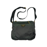 PRADA NYLON KHAKI GOLD SHOULDER BAG