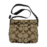COACH SIGNATURE BROWN CANVAS CROSSBODY SHOULDER BAG