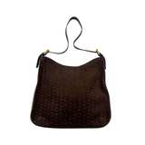 CELINE “C” MONOGRAM SUEDE SHOULDER BAG