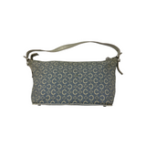 CELINE “C” MONOGRAM BLUE CANVAS SHOULDER BAG