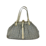 CELINE "C" MONOGRAM CANVAS BLUE HANDBAG