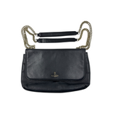 VIVIENNE WESTWOOD BLACK LEATHER & CHAIN SHOULDER BAG