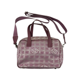 CHANEL PINK CANVAS JACQUARD SHOULDER BAG