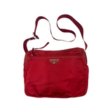 PRADA RED NYLON CROSSBODY BAG