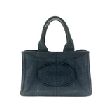 PRADA BLUE LARGE CANAPA TOTE BAG