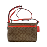 COACH SIGNATURE RED TRIM CROSSBODY BAG