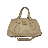 COACH CREAM LEATHER SATCHEL BAG
