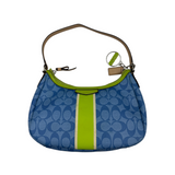 COACH BLUE & LIME SIGNATURE HOBO BAG