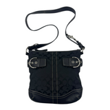 COACH BLACK SIGNATURE CANVAS CROSSBODY BAG