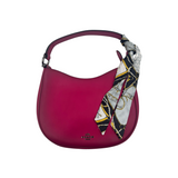 COACH MAGENTA LEATHER HOBO BAG WITH SCARF