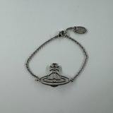 VIVIENNE WESTWOOD SILVER THIN LINES FLAT ORB BRACELET