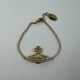 VIVIENNE WESTWOOD GOLD THIN LINES FLAT ORB BRACELET