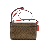 COACH SIGNATURE RED TRIM CROSSBODY BAG