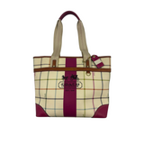 COACH PLAID LEATHERWARE TOTE BAG