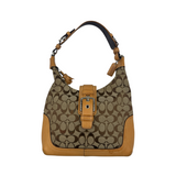 COACH SIGNATURE CANVAS & LEATHER HOBO BAG