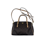 COACH BROWN SIGNATURE SATCHEL BAG