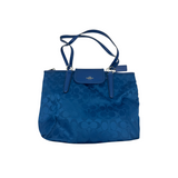 COACH BLUE SIGNATURE TOTE BAG