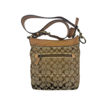 COACH KHAKI SIGNATURE CROSSBODY BAG