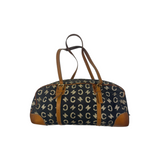 CELINE MACADAM CANVAS NAVY BOSTON BAG