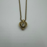 DIOR HEART CRYSTAL GOLD NECKLACE