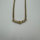 DIOR MINI CD CRYSTAL GOLD NECKLACE