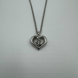 DIOR CD HEART SILVER NECKLACE