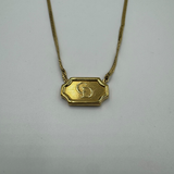 DIOR CD PLATE GOLD NECKLACE