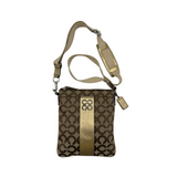COACH SIGNATURE GOLD STRIPE CROSSBODY BAG