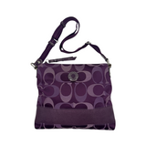COACH SIGNATURE STRIPE PURPLE CROSSBODY BAG