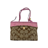 COACH PINK SIGNATURE TOTE BAG