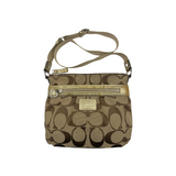 COACH SIGNATURE GOLD ACCENT CROSSBODY BAG