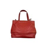 COACH EMBOSSED LOGO LEATHER TOTE BAG