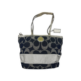 COACH SILVER SIGNATURE TOTE BAG