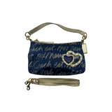 COACH SCRIPT HEART ACCORDION SHOULDER BAG