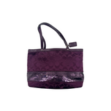 COACH PURPLE SIGNATURE SEQUIN TOTE BAG