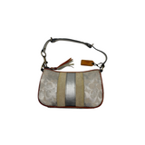 COACH SILVER STRIPE SIGNATURE HOBO BAG