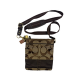 COACH SIGNATURE BROWN CROSSBODY BAG