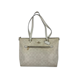 COACH LIGHT SIGNATURE ZIP TOTE BAG