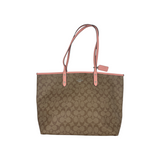 COACH SIGNATURE PINK TRIM TOTE BAG