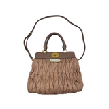 MIU MIU MATELASSÉ LEATHER TOP HANDLE BAG