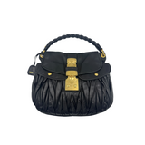 MIU MIU MATELASSÉ BLACK LEATHER HANDBAG