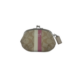COACH STRIPE SIGNATURE KISSLOCK COIN PURSE
