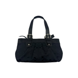 COACH BLACK SIGNATURE SATCHEL BAG