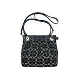 COACH BLACK SIGNATURE SMALL SHOULDER BAG